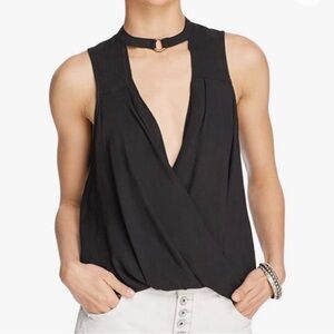 FREE PEOPLE So Fine Black Tank Top M